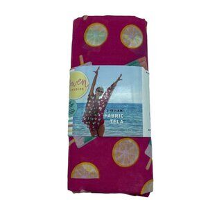 Gwen Studios Fruit Fabric Pink Yellow 2 Yards Lemon Popsicles